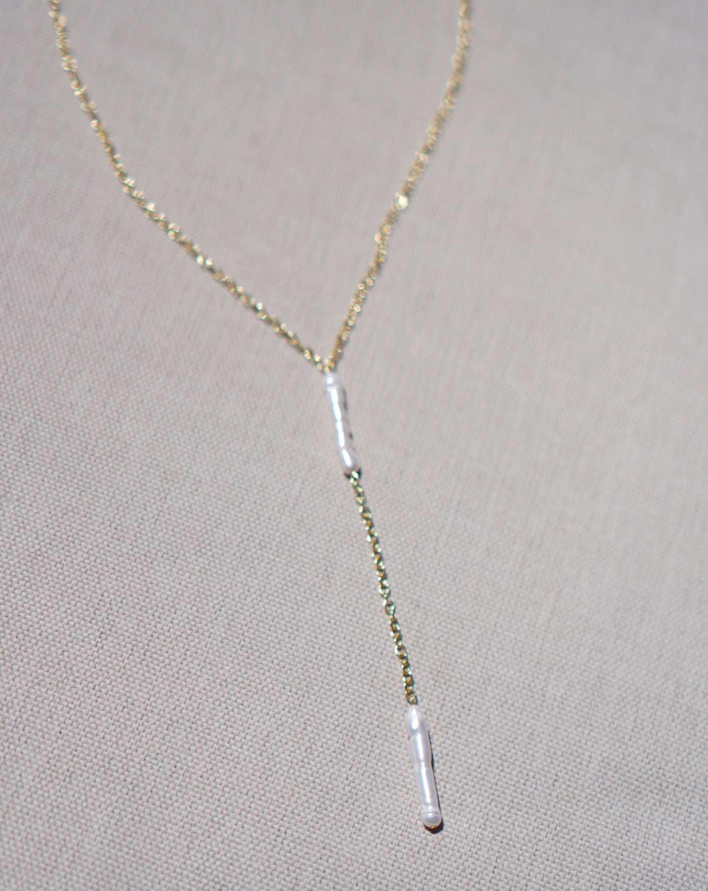 Gold Filled Keshi Pearls Tie Necklace