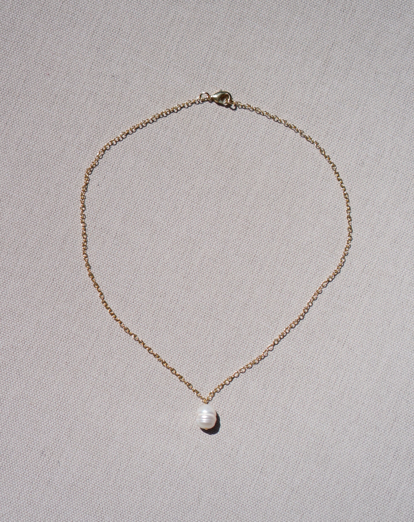 Pearl on Gold Filled Chain Necklace