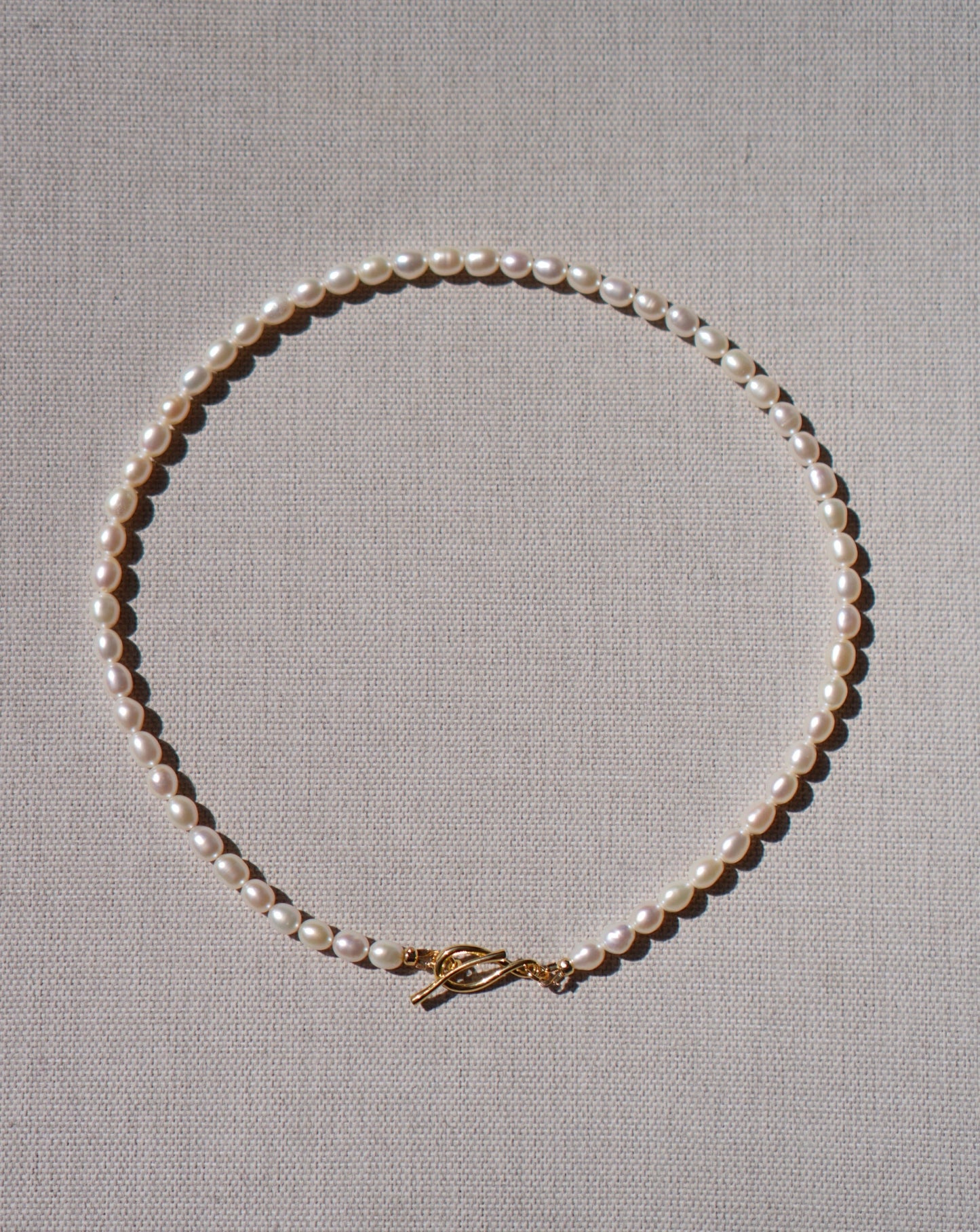 Pearl Necklace with Infinity Toggle Clasp