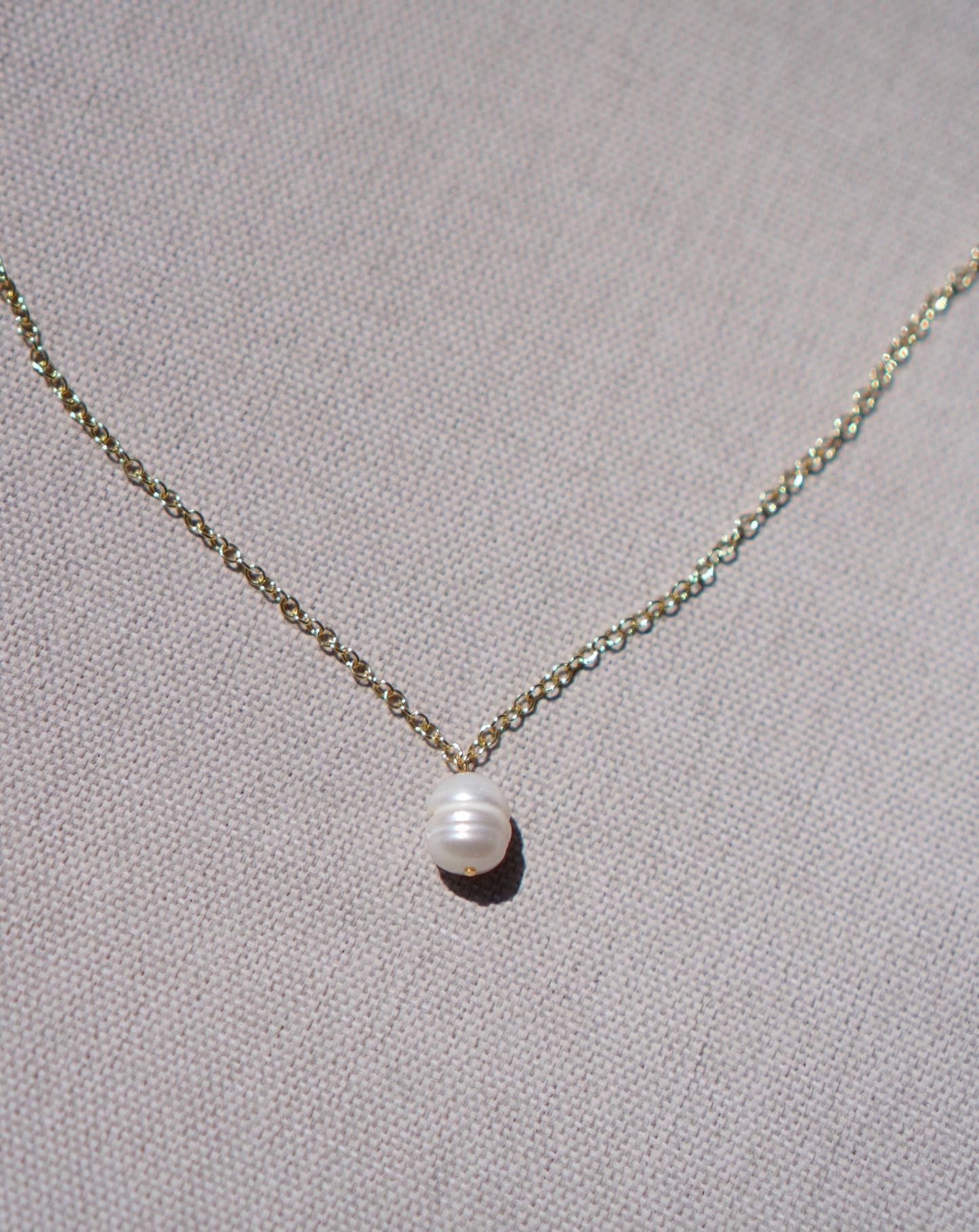 Pearl on Gold Filled Chain Necklace