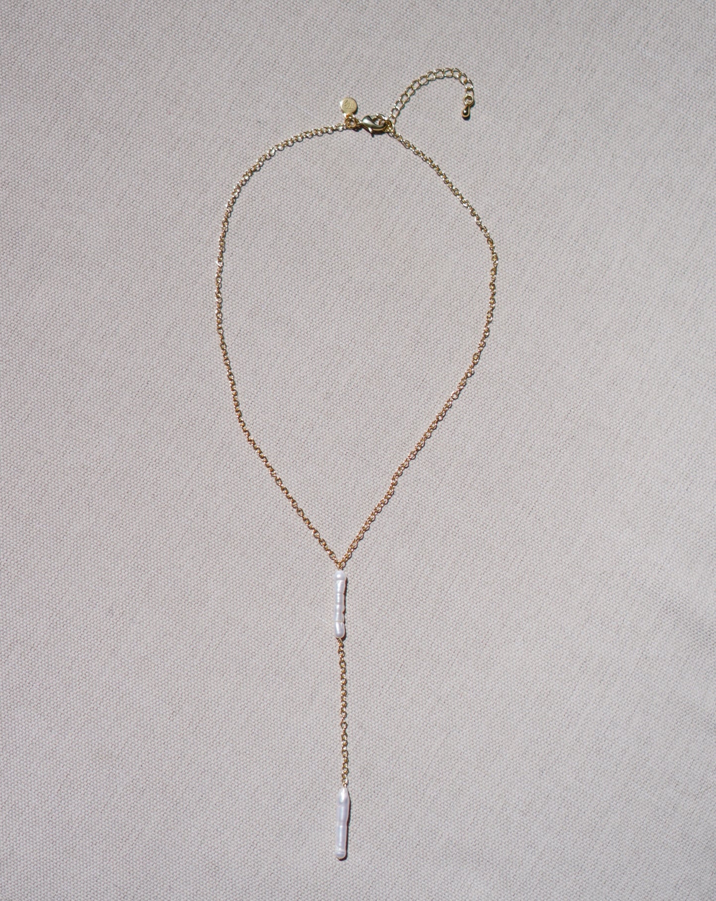 Gold Filled Keshi Pearls Tie Necklace