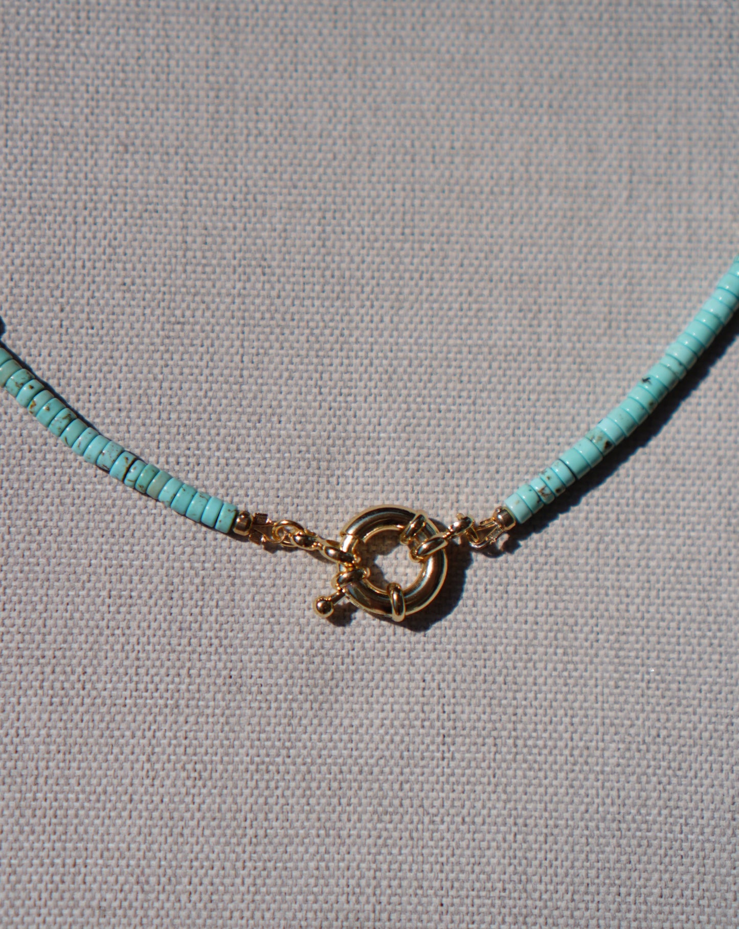 Turquoise and Pearl Necklace with Sailor Clasp
