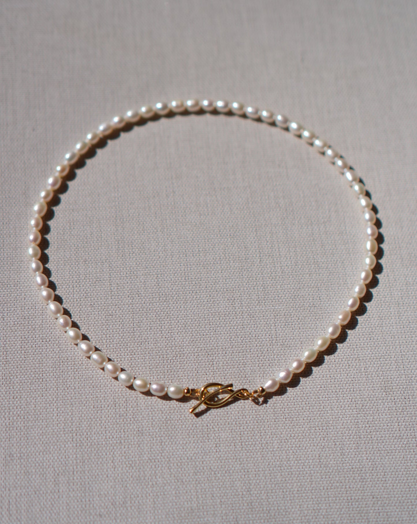 Pearl Necklace with Infinity Toggle Clasp